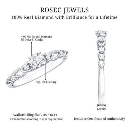 Genuine Diamond Minimalist Promise Ring with Certificate