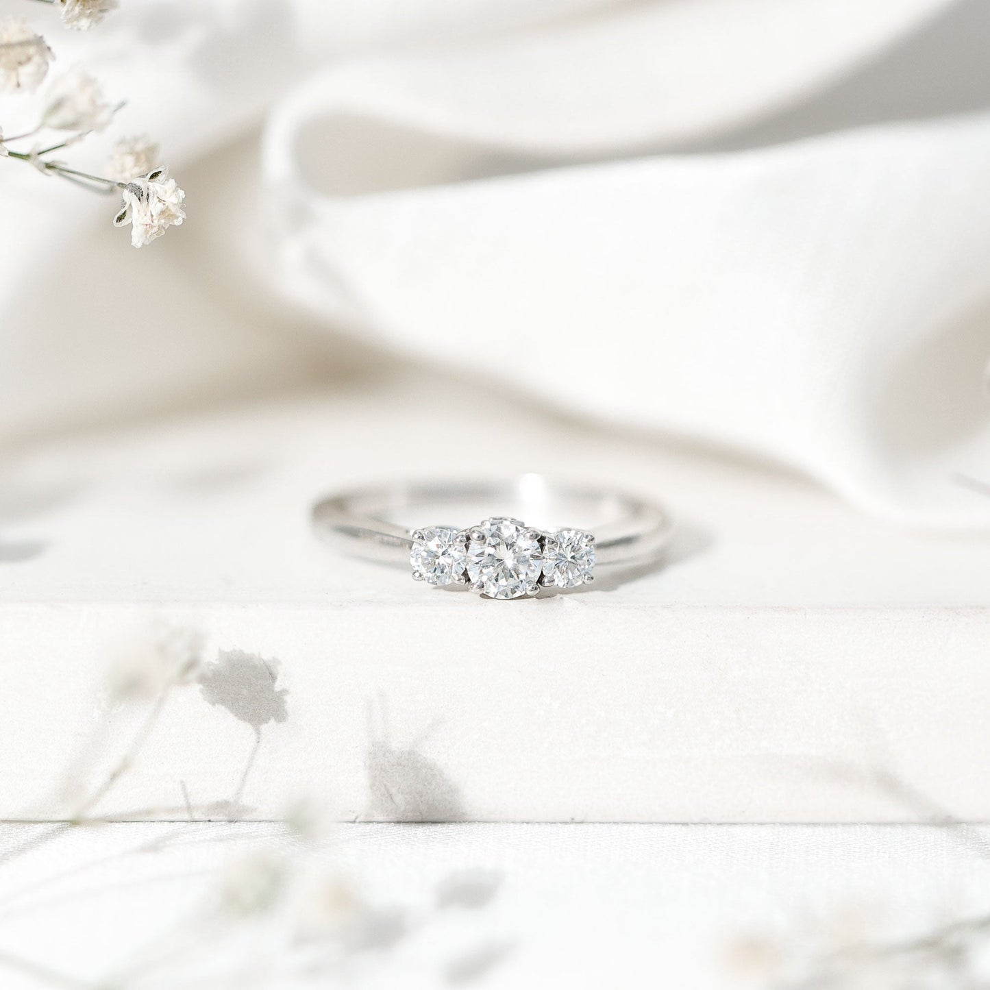 Brilliant Cut Moissanite 3 Stone Promise Ring for Women