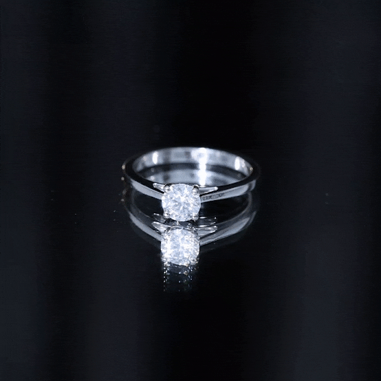 Solitaire Moissanite Promise Ring in Cathedral Shank