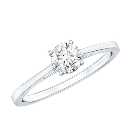 Solitaire Moissanite Promise Ring in Cathedral Shank