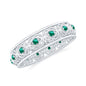 Vintage Inspired Lab Grown Emerald Celtic Wedding Band