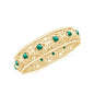 Vintage Inspired Lab Grown Emerald Celtic Wedding Band