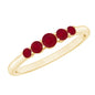 Natural July Birthstone Ruby 5 Stone Ring for Promise