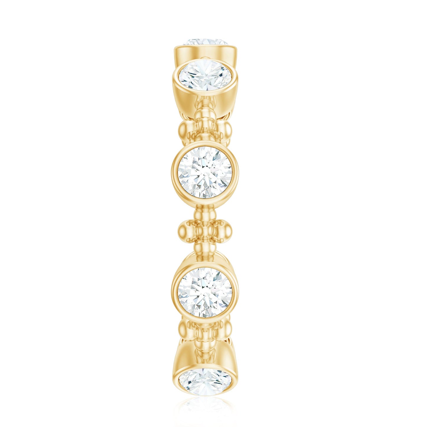 Certified Moissanite Stackable Wedding Band in Bezel Setting