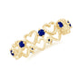 Blue Sapphire Open Heart Wedding Band Ring