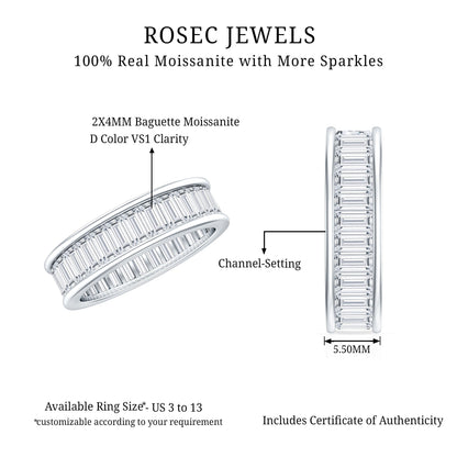 Certified Moissanite Channel Set Eternity Band