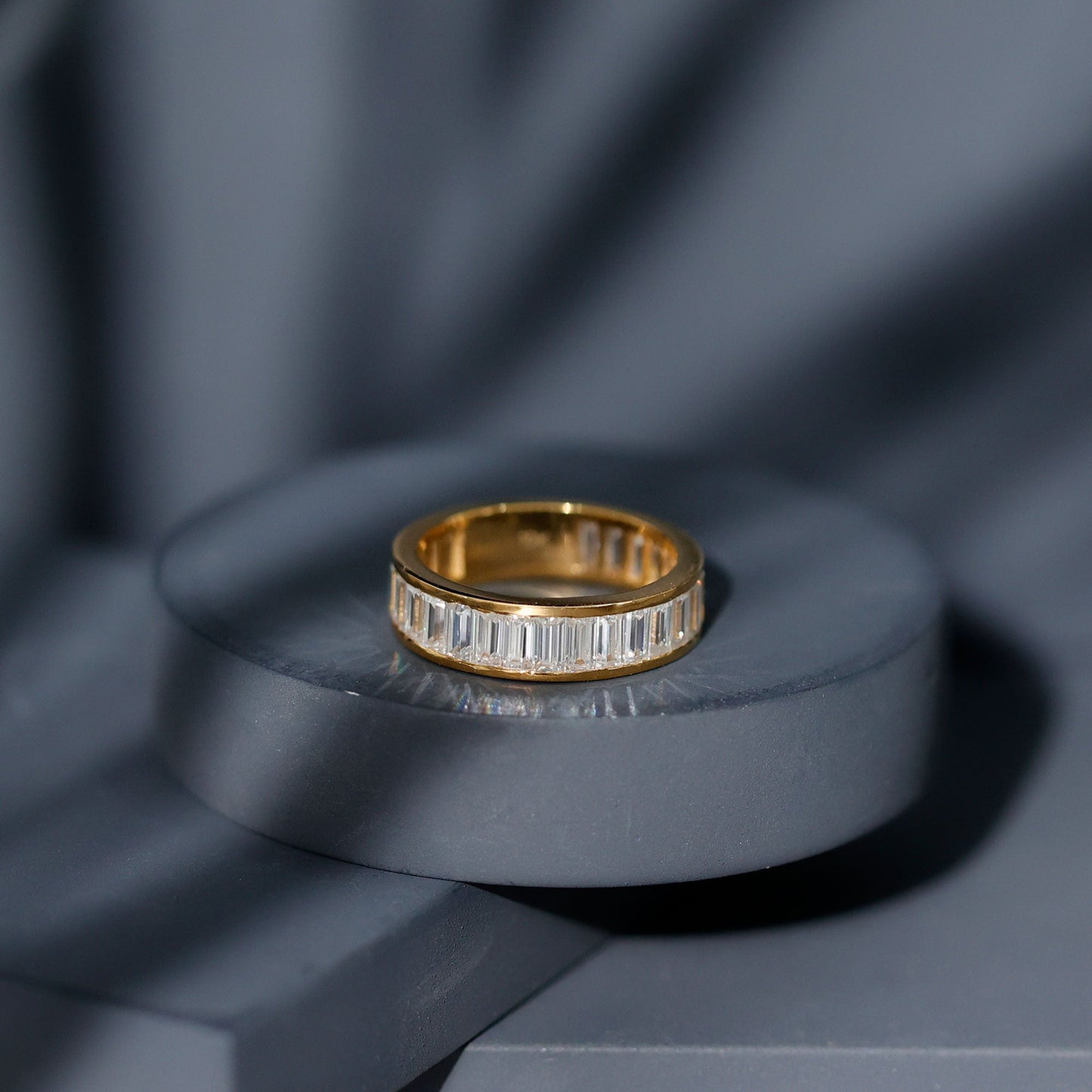 Certified Moissanite Channel Set Eternity Band