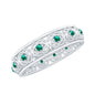 Vintage Looking Lab Grown Emerald Wedding Band for Women