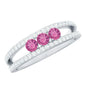 Pink Tourmaline and Diamond Anniversary Ring in Split Shank