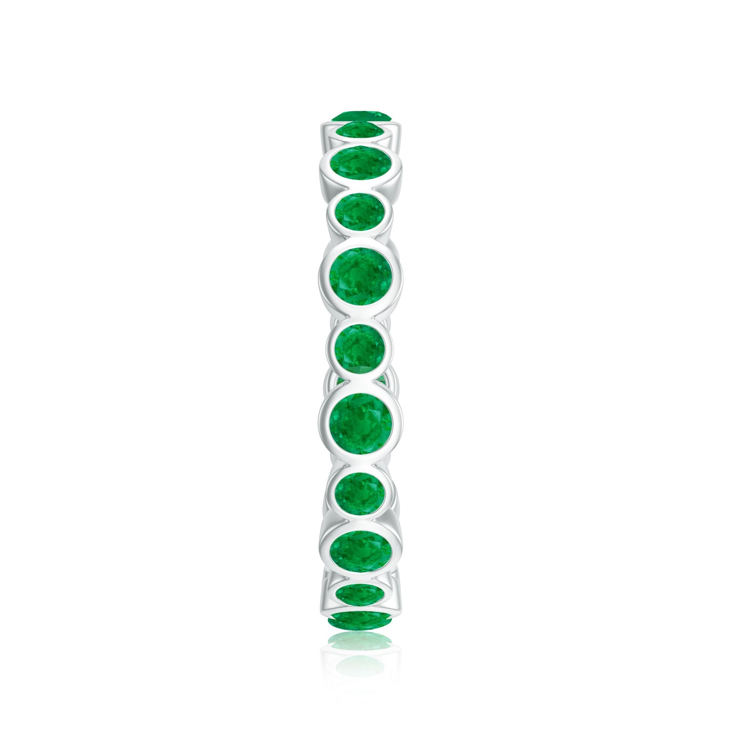 Emerald Full Eternity Band Ring in Bezel Setting