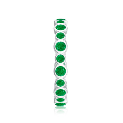 Emerald Full Eternity Band Ring in Bezel Setting
