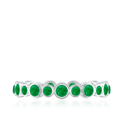 Emerald Full Eternity Band Ring in Bezel Setting