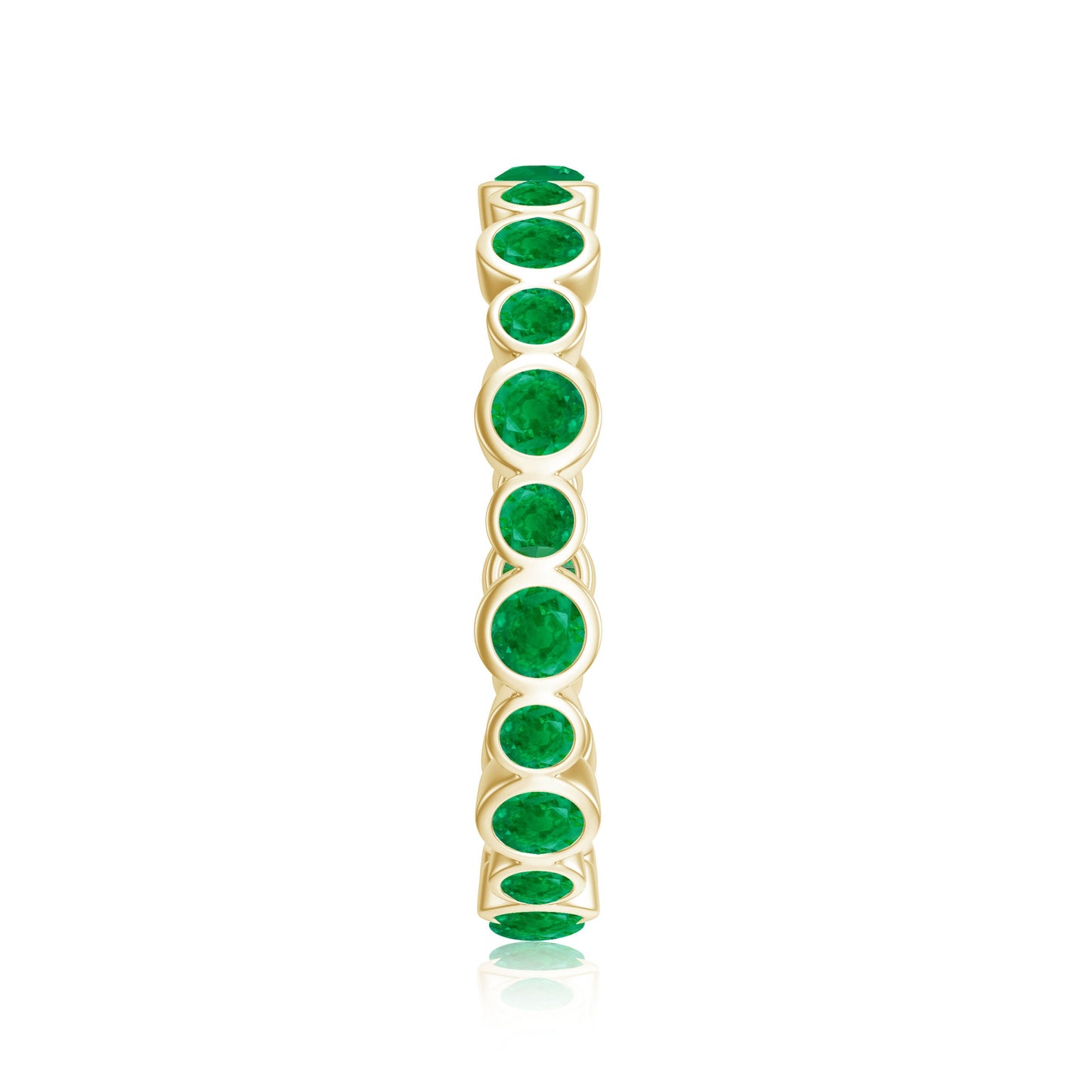 Emerald Full Eternity Band Ring in Bezel Setting