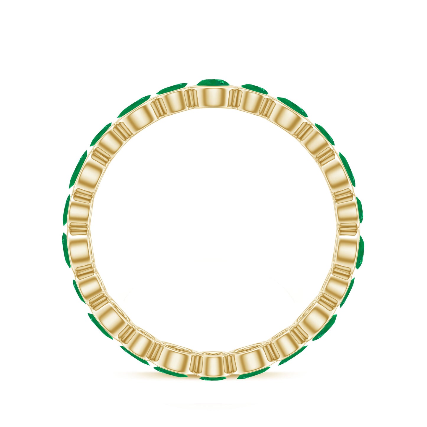Emerald Full Eternity Band Ring in Bezel Setting