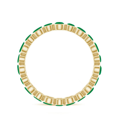 Emerald Full Eternity Band Ring in Bezel Setting