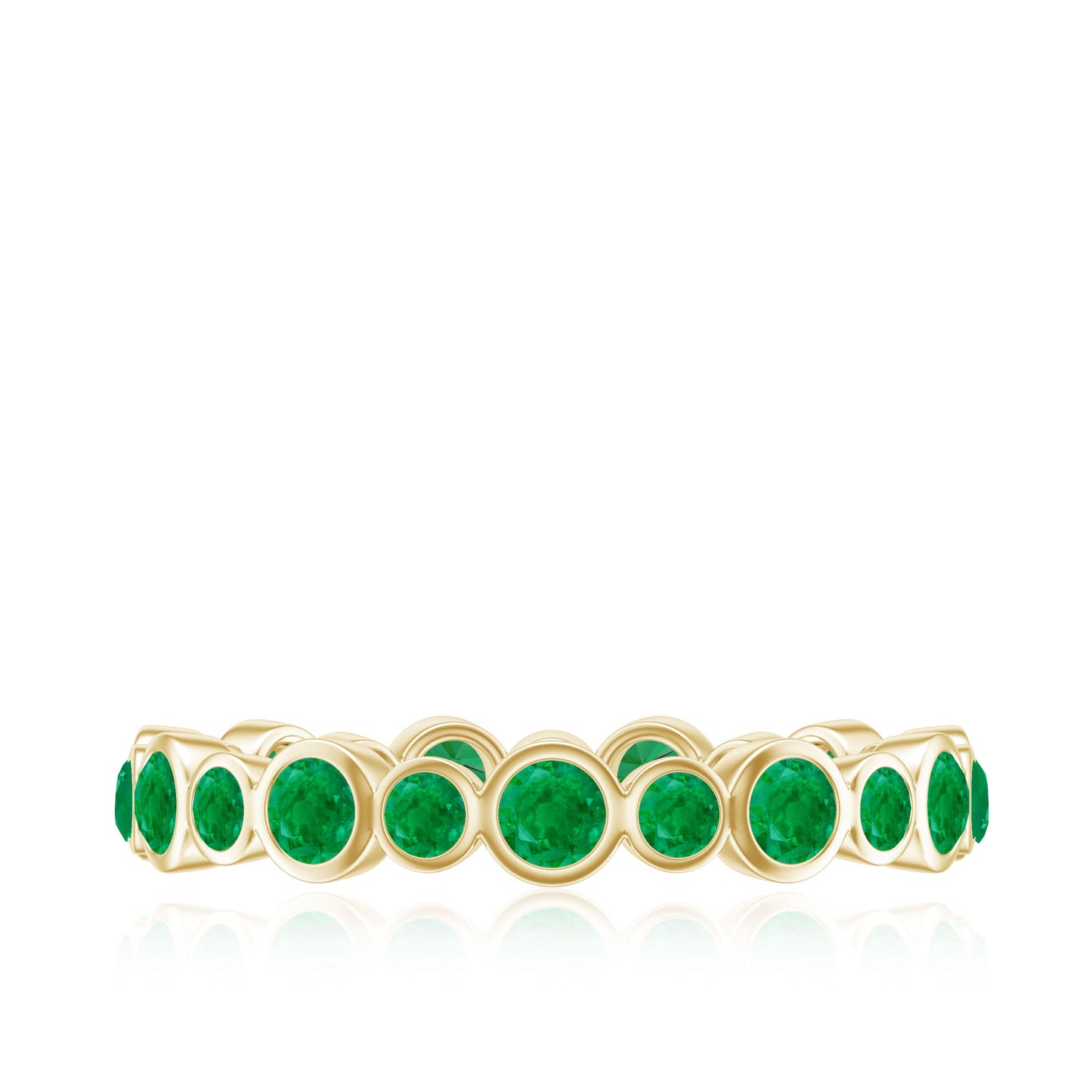Emerald Full Eternity Band Ring in Bezel Setting