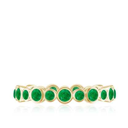 Emerald Full Eternity Band Ring in Bezel Setting