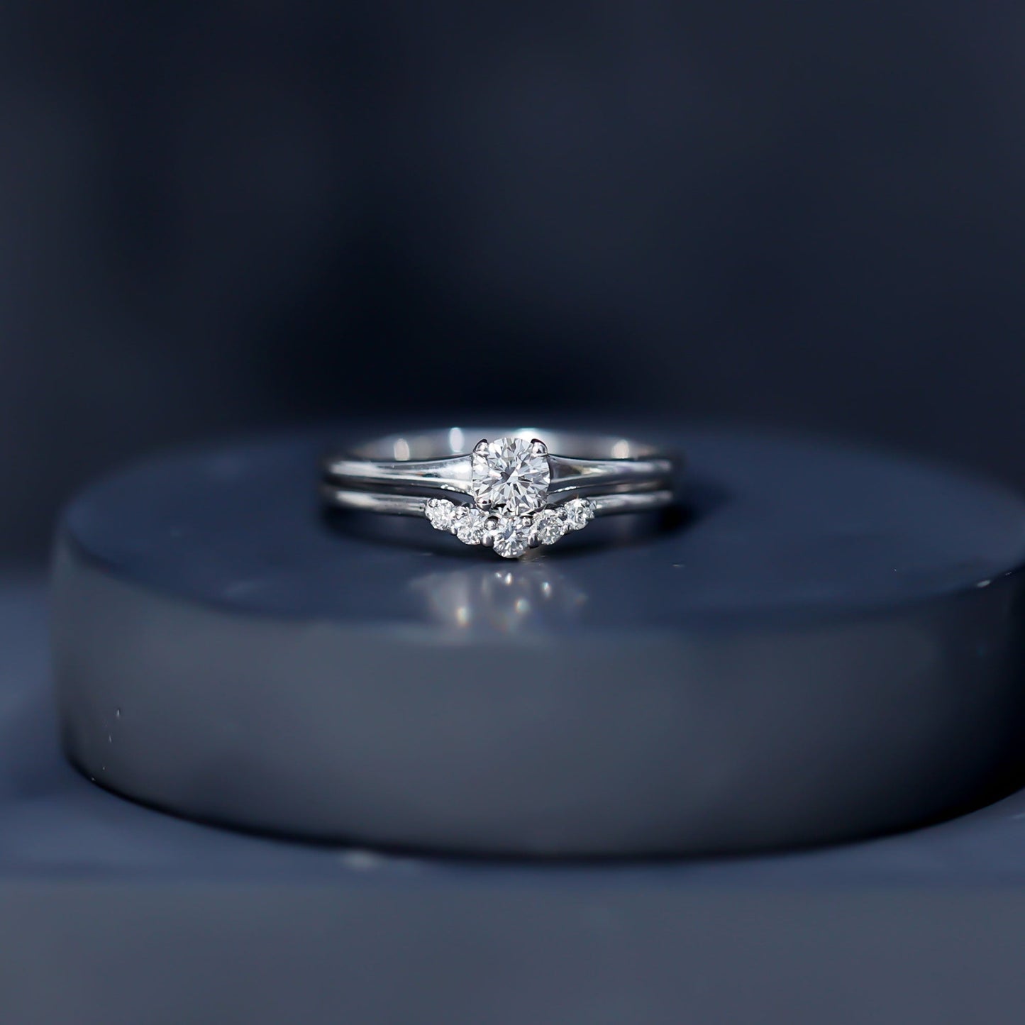 Real Diamond Minimal Wedding Ring Set