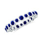 Bezel Set Round Created Blue Sapphire Unique Full Eternity Ring