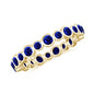 Bezel Set Round Created Blue Sapphire Unique Full Eternity Ring