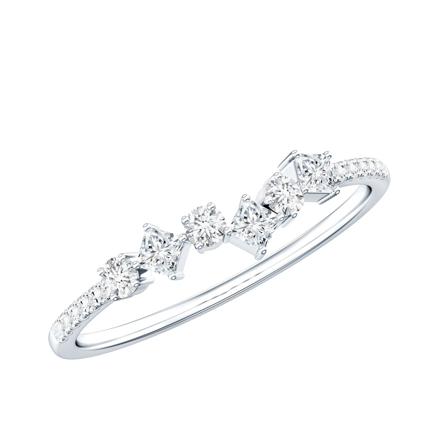 Certified Moissanite Half Eternity Ring for Women