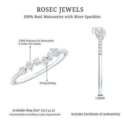 Certified Moissanite Half Eternity Ring for Women