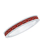 Minimalist Baguette Cut Lab Created Ruby Eternity Ring in Channel Setting