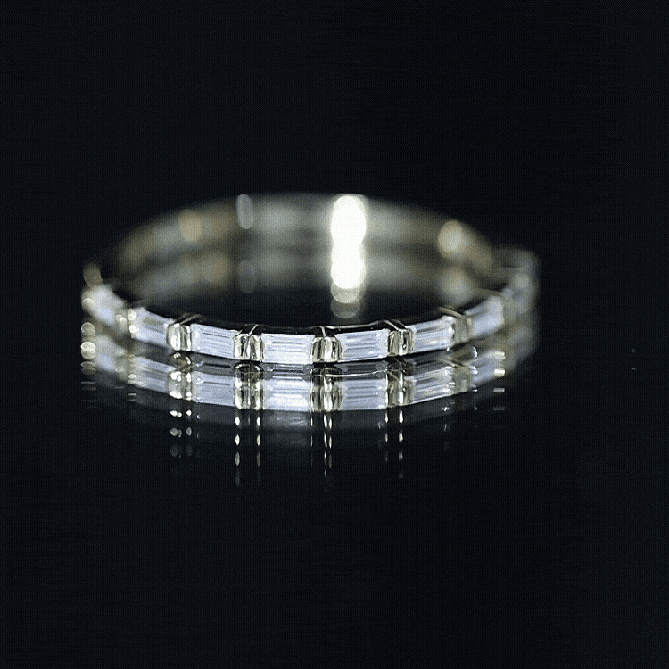 Bar Set Moissanite Eternity East West Ring