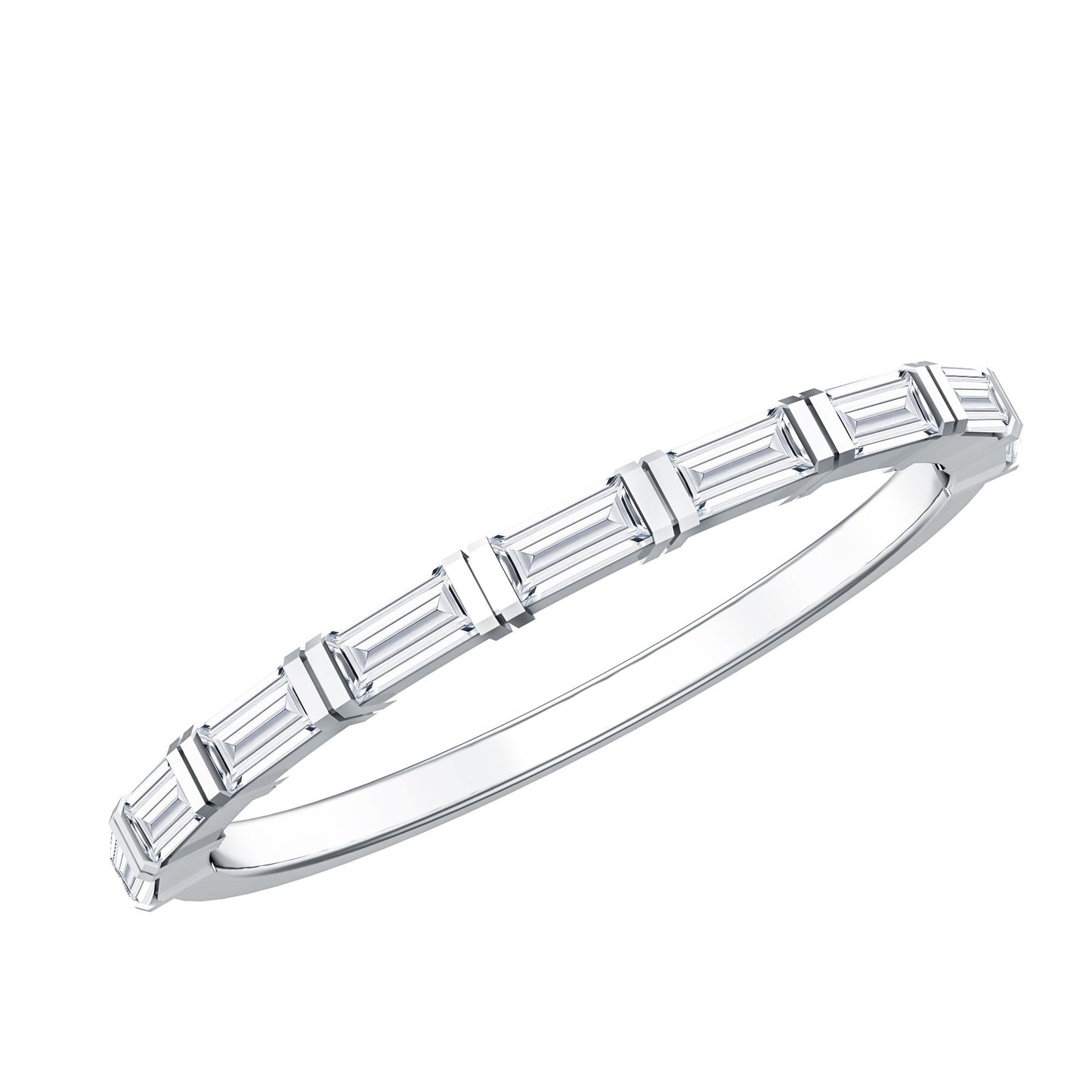 Bar Set Moissanite Eternity East West Ring