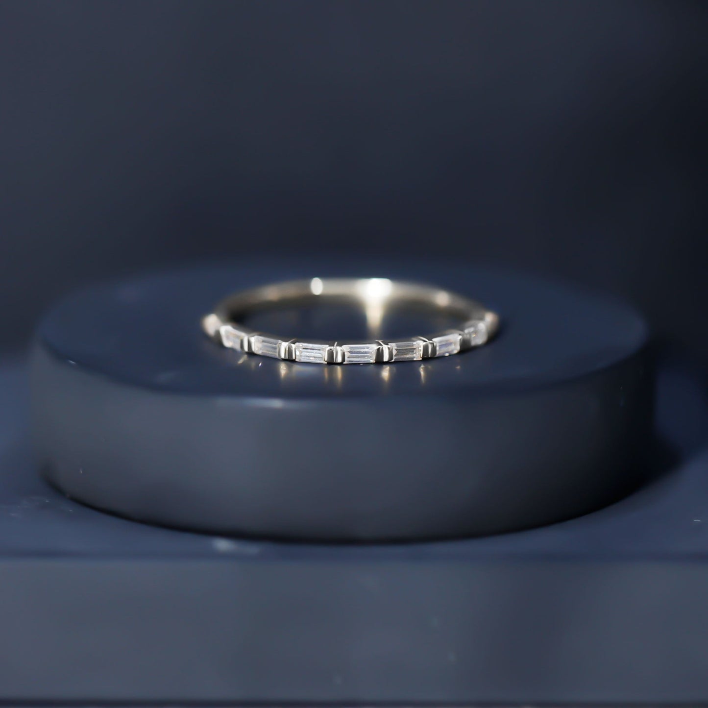 Bar Set Moissanite Eternity East West Ring