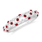Natural Ruby Filigree Band Ring for Anniversary