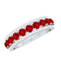 Lab Created Ruby and Diamond Wedding Anniversary Band with Certificate