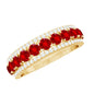 Lab Created Ruby and Diamond Wedding Anniversary Band with Certificate