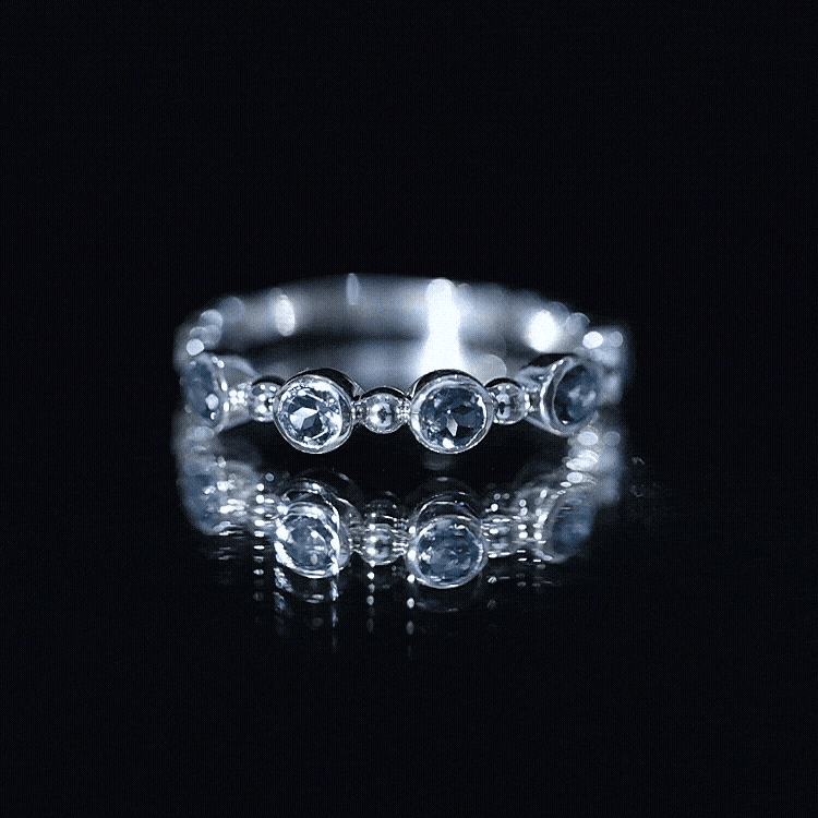 Bezel Set London Blue Topaz Semi Eternity Band