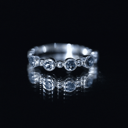 Bezel Set London Blue Topaz Semi Eternity Band