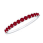 Genuine Ruby Half Eternity Stackable Ring for Women