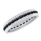 Certified Lab Grown Black Diamond 3 Row Wedding Band with Moissanite