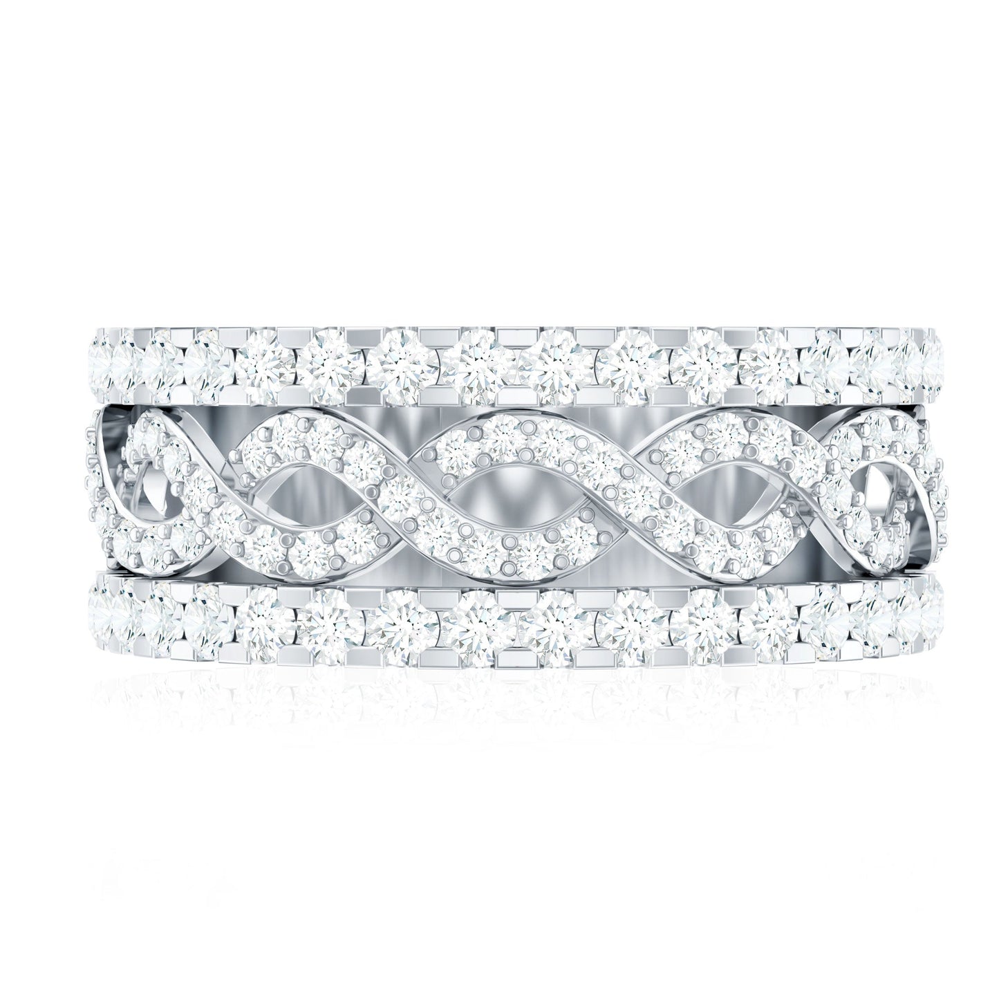 Certified Moissanite Infinity Wedding Band for Women
