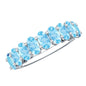 Genuine Oval Cut Aquamarine Half Eternity Ring for Women