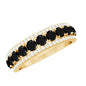 Certified Lab Grown Black and White Diamond Half Eternity Band Ring for Women