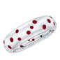 Natural Ruby Wide Wedding Band in Sterling Silver