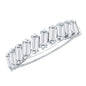 Certified Moissanite Baguette Cut Half Eternity Ring