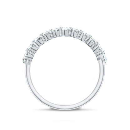 Certified Moissanite Baguette Cut Half Eternity Ring