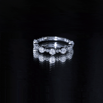 Bezel Set Moissanite Stackable Anniversary Band Ring