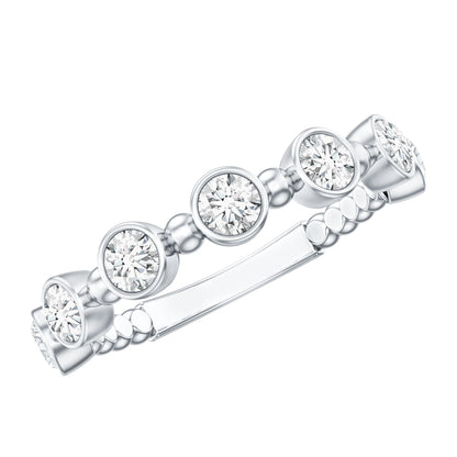 Bezel Set Moissanite Stackable Anniversary Band Ring