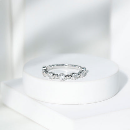 Bezel Set Moissanite Stackable Anniversary Band Ring