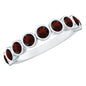 Certified Real Garnet Half Eternity Ring in Bezel Setting