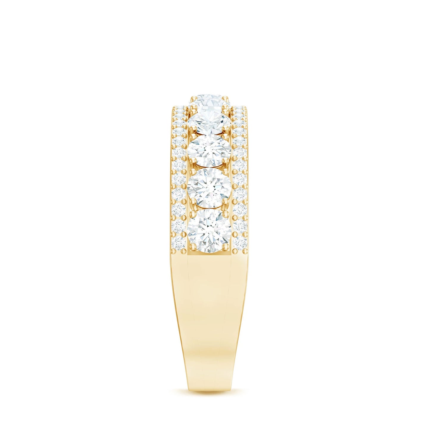 Certified Moissanite Wedding Anniversary Band Ring for Women