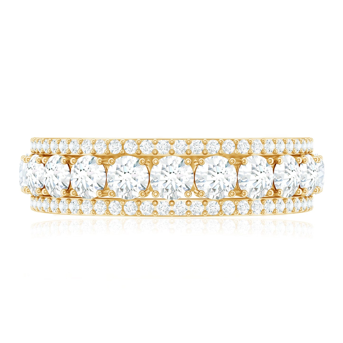 Certified Moissanite Wedding Anniversary Band Ring for Women
