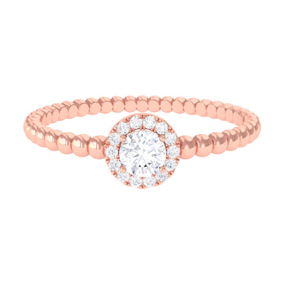 Certified Real Diamond Promise Ring with Bubble Shank